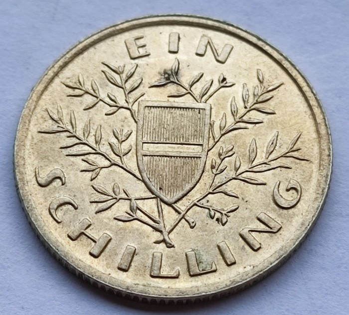 446. Moneda Austria 1 Schilling 1925 (Ein Schilling - reduced size) - Argint