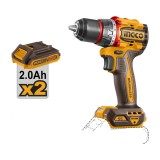 Masina de Gaurit si Insurubat INGCO 20V Brushless 55Nm CDLI20558E 2 Viteze Mandrina Metalica 13mm 2x2.0Ah