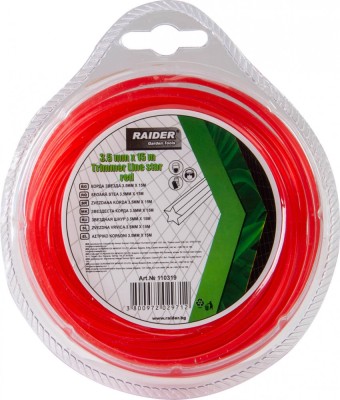 Fir stea pentru motocoasa, 3.5 mm x 15 m, rosu, Raider Garden Tools 110319 foto