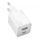Incarcator Retea HOCO N41, 20W, 3A, 1 x USB-A - 1 x USB-C, Alb