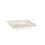 Cumpara ieftin Tava decorativa otel alb vintage 30x30x9h