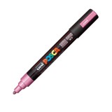 Marker UNI PC-5M Posca, 1.8-2.5 mm,varf mediu,roz metalizat