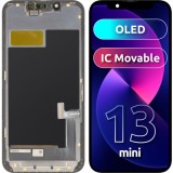 Cumpara ieftin Display cu Touchscreen MP compatibil cu Apple iPhone 13 mini, cu Rama, Versiune OLED FHD IC Movable, Negru