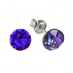 Cercei Argint 925 si Swarovski Crystal Heliotrope, 8mm, Artemis Gift foto