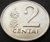 Moneda 2 CENTAI - LITUANIA , anul 1991 * cod 2552 = UNC, Europa