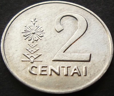 Moneda 2 CENTAI - LITUANIA , anul 1991 * cod 2552 = UNC foto
