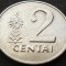 Moneda 2 CENTAI - LITUANIA , anul 1991 * cod 2552 = UNC