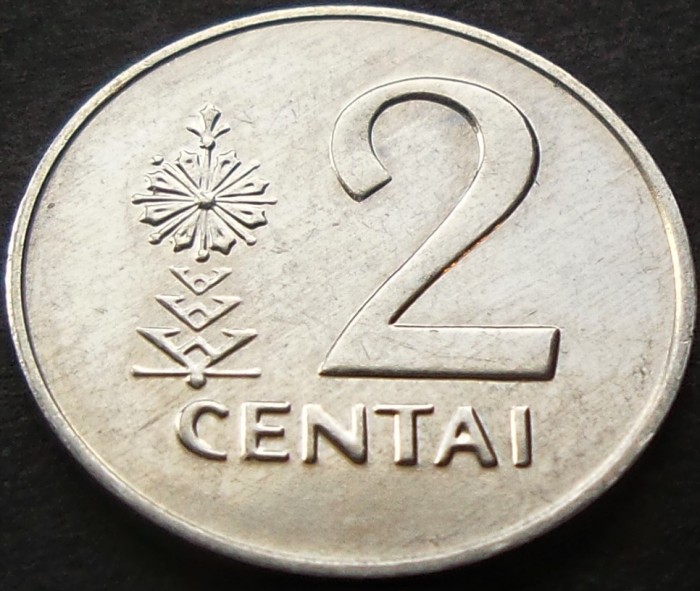 Moneda 2 CENTAI - LITUANIA , anul 1991 * cod 2552 = UNC