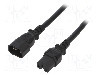 Cablu alimentare AC, 1m, 3 fire, culoare negru, IEC C14 tata, IEC C15 mama, LIAN DUNG -