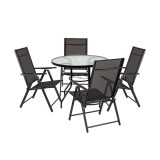 Set mobilier de grădină Tessa 4+1 negru