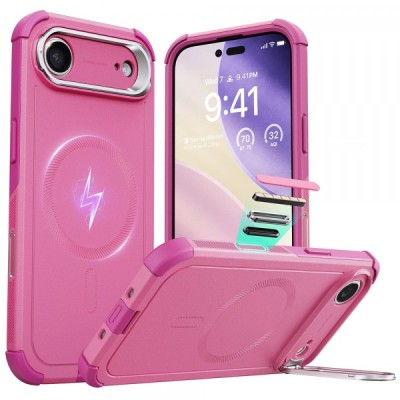 Husa MagSafe pentru Apple iPhone 17 Air, ESR, Cyber Armor Kickstand, Roz foto