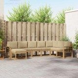 vidaXL Set de canapele de exterior cu pernă 8 pcs Alb și Bej 3388062