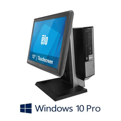 Sistem POS Dell OptiPlex 7010, Quad Core i5-3470, SSD, Elo 1515L, Win 10 Pro foto