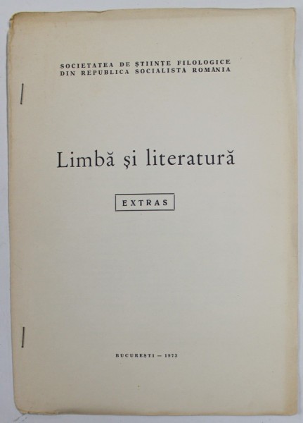 LIMBA SI LITERATURA , EXTRAS , SUBIECT : A INVATA CEVA , NU DESPRE CEVA de G.C. RUSU , 1973