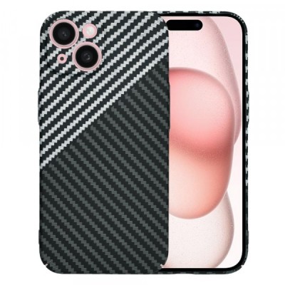 Husa pentru Apple iPhone 15, Techsuit, Carbonite FiberShell, Gri foto