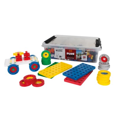 Set constructie educativ Plus-Plus, 200 piese mari, mix, cu roti si placi de baza foto