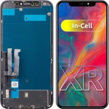 Display cu Touchscreen JK pentru Apple iPhone XR, cu Rama, Versiune LCD In-Cell, Negru