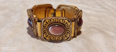 BRATARA LATA vintage OPULENTA MASIVA manopera MINUNATA de efect VECHE deosebita foto