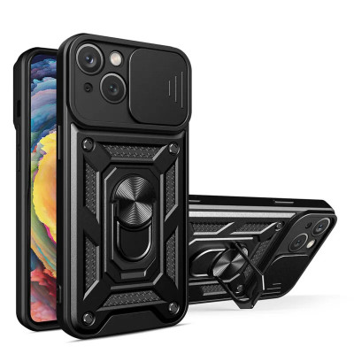 Husa Antisoc iPhone 15 cu Protectie Camera Negru TCSS foto