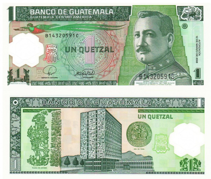 Guatemala 1 Quetzal 12.03.2008 P-115a UNC