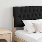 vidaXL Tăblie tapițată Negru 200 cm Lemn de pin masiv 879321
