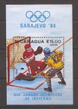 Nicaragua 1983 - Jocurile Olimpice de iarnă - Sarajevo, Colita,PA,MNH(descriere), Nestampilat