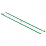 Set 10 buc bride din otel inoxidabil L 200 x W 4.6 mm Verzi, Delock 18801