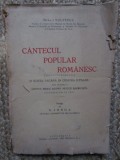 CANTECUL POPULAR ROMANESC - MIHAIL VULPESCU 1930