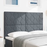 VidaXL Tăblie LED cu Design &icirc;n Stil Diamant, Gri &Icirc;nchis, 160cm, Catifea