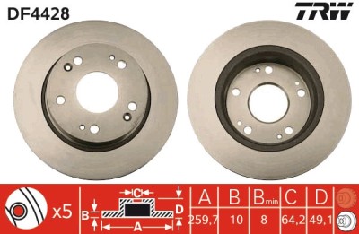 TRW DF4428 Disc frana foto