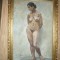 Tablou - NUD , ulei pe panza semnat J.G. 1928 , dim. = 81x56 , l.rama= 6cm