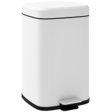 HOMCOM Coș de gunoi de bucătărie 20L cu capac cu &icirc;nchidere ușoară și pedala, găleată interioară detașabilă, 28L x 35l x 45H cm, alb | Aosom Romania