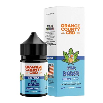 E-Lichid CBD 3%, Orange County CBD Cali E-Liquid Star Dawg Kush, 1500mg, 50ml foto