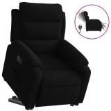 Cumpara ieftin Fotoliu electric rabatabil cu ridicare, negru, catifea