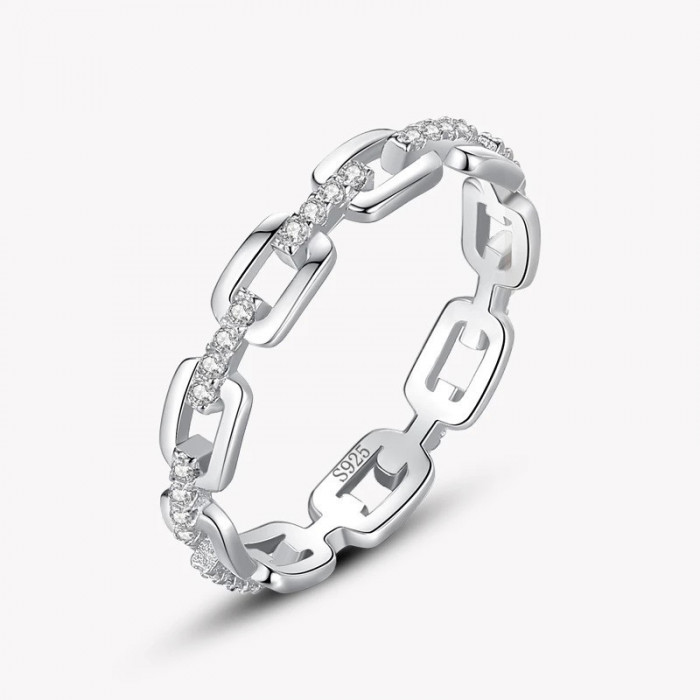 Inel din argint 925 Chain Band (Marime inel: 7)