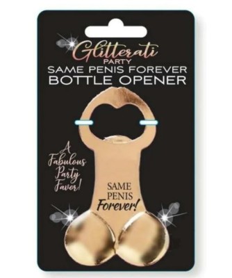 Deschizator Glitterati Penis Bottle Opener, Auriu foto