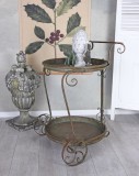 Carucior ceai Shabby Chic din metal antichizat AJA250