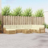 vidaXL Set Canapele Exterior Lemn Masiv Acacia Alb Crem Perna Modular Gradina
