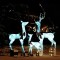 Decorațiune de Crăciun familie de reni 201 LED-uri alb/argintiu
