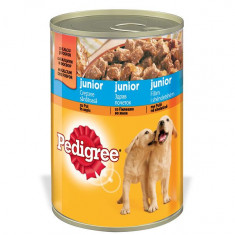 Hrana pentru caini Pedigree Junior, cu Pui in Aspic, Conserva 400 g foto