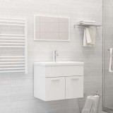 Set mobilier de baie, 2 piese, alb, PAL
