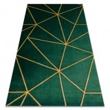 Exclusiv EMERALD covor 1013 glamour, stilat, geometric sticla verde / aur, 140x190 cm