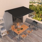 VidaXL Copertină retractabilă manual, antracit, 400x350 cm