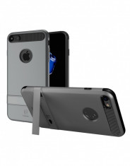 Carcasa protectie spate BASEUS din plastic si gel TPU cu suport pentru iPhone 7 Plus 5.5 inch, gri foto