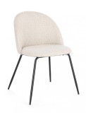 Cumpara ieftin Set 4 scaune otel negru textil ivoire Tanya 49x55x77 cm