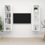 vidaXL Dulapuri TV suspendate, 2 buc. alb, lemn prelucrat