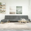 VidaXL Canapea extensibilă &icirc;n formă de L gri 255x140x70 cm textil