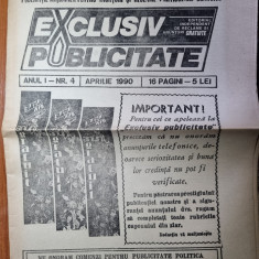 ziarul exclusiv publicitate aprilie 1990 - ziar de anunturi si reclame