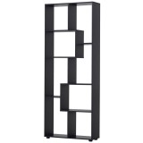 HOMCOM Bibliotecă cu rafturi Zig-zag Design Contemporan 70L x 24l x 178&Icirc; cm Panouri Particule negru | Aosom Romania