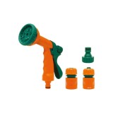 Set Pistol Stropit Multijet 10 Functii FLO 89208, ABS, Gradina, Irigare, Udare, Curatare. Conector robinet inclus